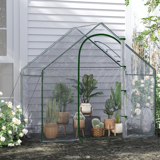 outsunny-walk-in-pvc-greenhouse-garden-outdoor-flower-planter-steel-frame-w-zipped-door-window-180-x-100-x-168cm-white