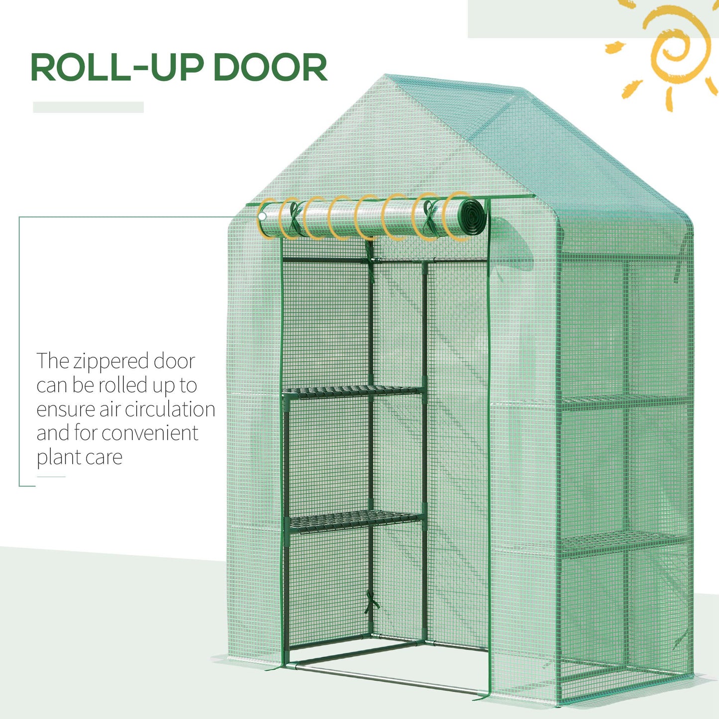 outsunny-walk-in-greenhouse-portable-gardening-plant-grow-house-with-2-tier-shelf-roll-up-zippered-door-and-pe-cover-141-x-72-x-191-cm