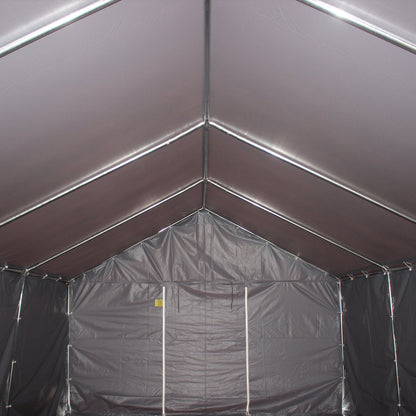 outsunny-4-x-8-m-patio-garden-party-canopy-outdoor-bbq-wedding-camping-gazebo-tent-car-canopy-shelter-w-side-panels-zipper-door-dark-grey