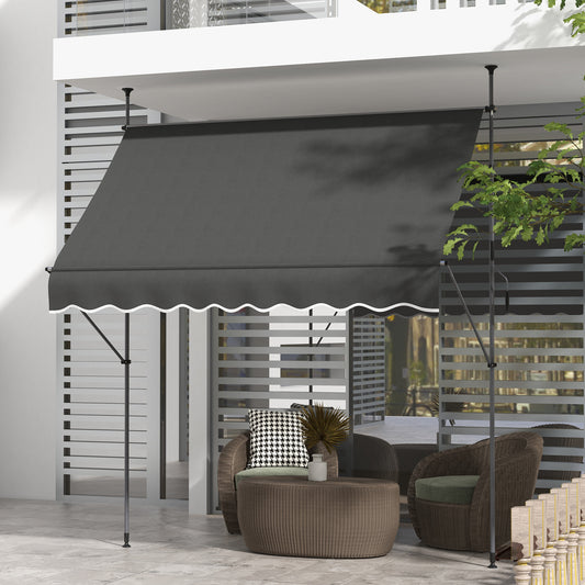 outsunny-2-5-x-1-2m-retractable-awning-free-standing-patio-sun-shade-shelter-uv-resistant-for-window-and-door-dark-grey