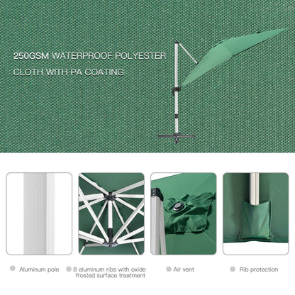 outsunny-3-x-3m-cantilever-parasol-square-garden-umbrella-with-cross-base-crank-handle-tilt-360-rotation-and-aluminium-frame-green