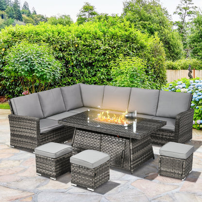 outsunny-9-seater-pe-rattan-garden-furniture-set-50-000-btu-gas-fire-pit-table-double-corner-sofa-3-footstools-grey