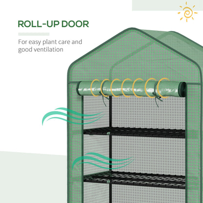 outsunny-5-tier-widened-mini-greenhouse-w-reinforced-pe-cover-portable-green-house-w-roll-up-door-wire-shelves-193h-x-90w-x-49dcm-green