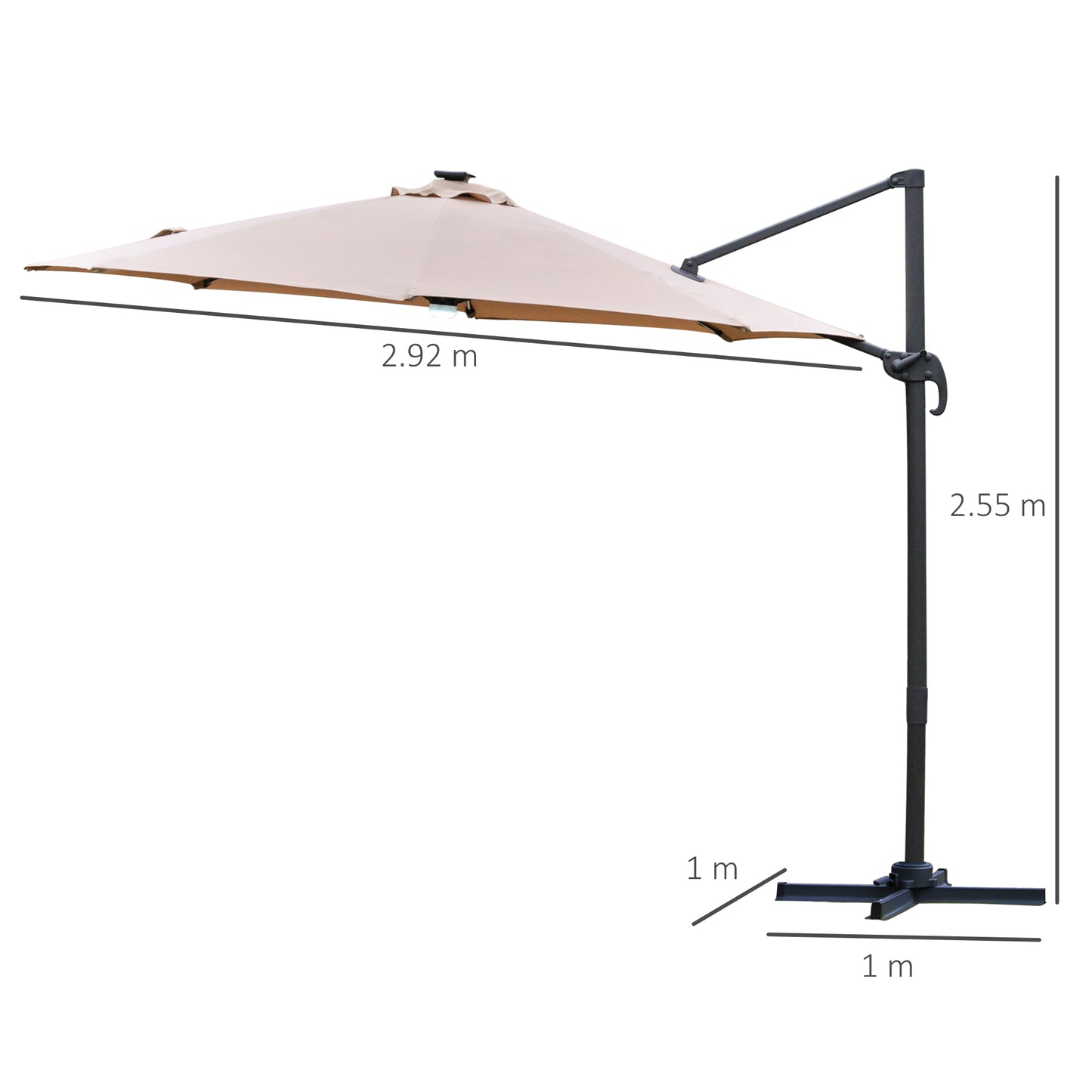 outsunny-3m-cantilever-roma-parasol-garden-sun-umbrella-with-led-solar-light-cross-base-360-rotating-brown