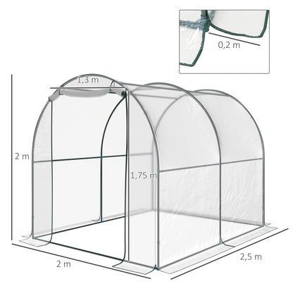 outsunny-walk-in-polytunnel-greenhouse-with-roll-up-door-transparent-tunnel-greenhouse-with-steel-frame-and-pvc-cover-2-5-x-2m